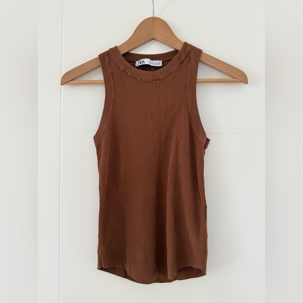 Zara Ribbed Knit Tank, size large. - Picture 2 of 6